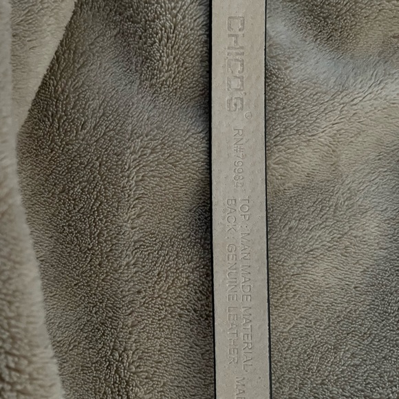 Chicos Black Leather Belt with Silver Sparkly Hardware size ML. - Picture 6 of 8